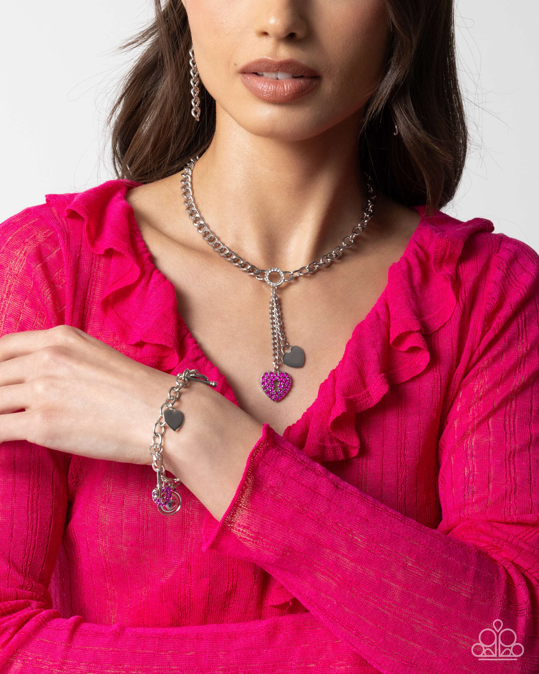Bracelet and Necklace Set - Pink