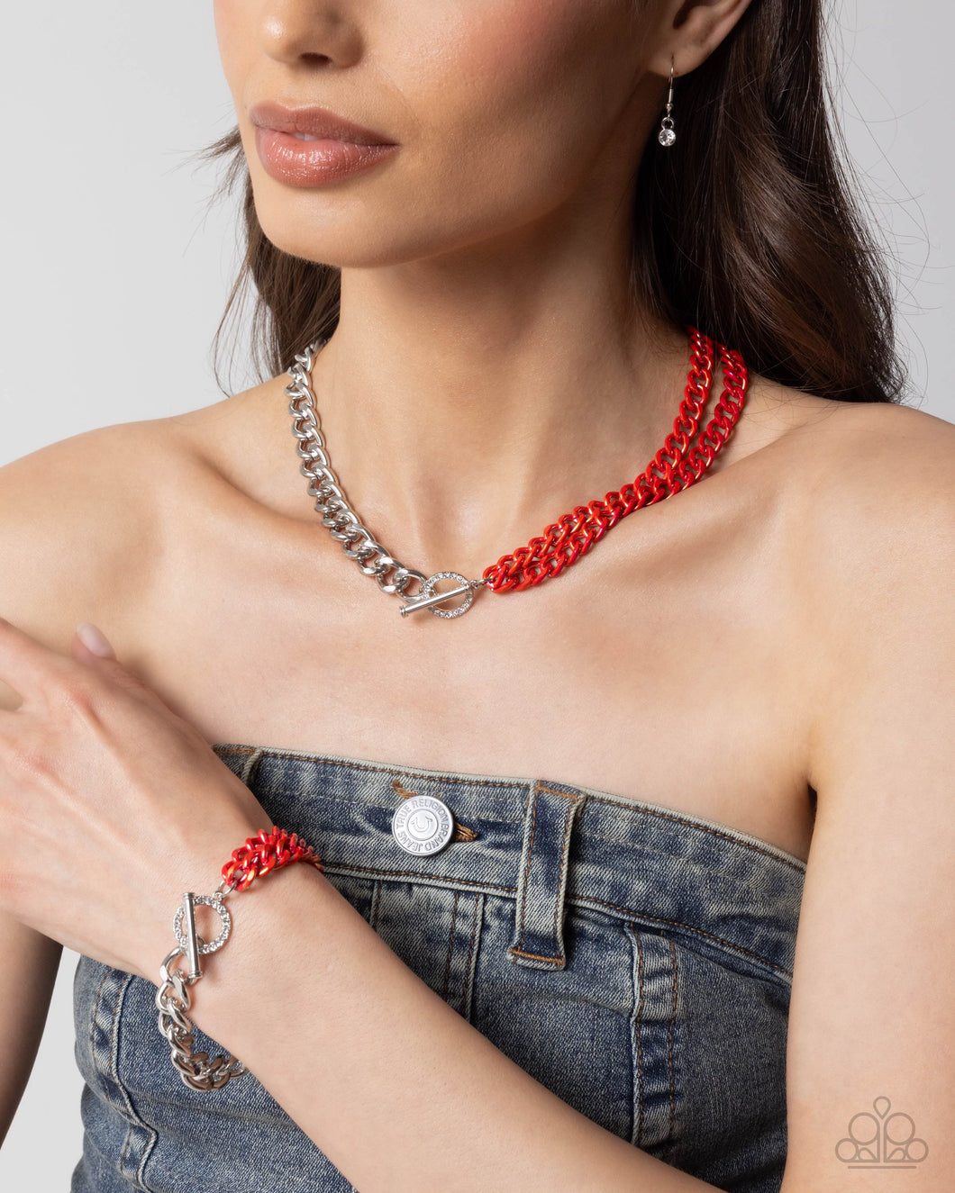 Necklace and Bracelet Set - Red