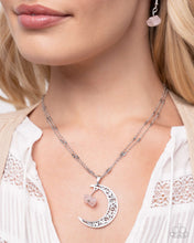 Load image into Gallery viewer, Moon necklace and ring - pink
