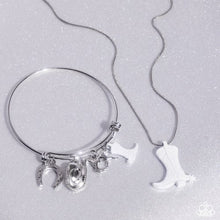 Load image into Gallery viewer, Cowboy Necklace and Bracelet - White
