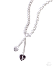 Load image into Gallery viewer, Necklace and Bracelet Heart  Set - Purple
